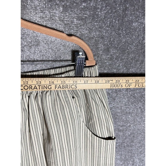 Bobbie Brooks Elastic Waist Pull On Pants Women Size 26W Flax Striped Pockets - Picture 4 of 7